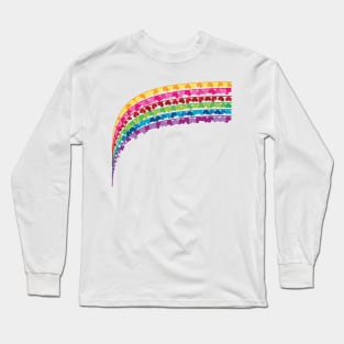 Rainbow with hearts valentine day upper left background Long Sleeve T-Shirt